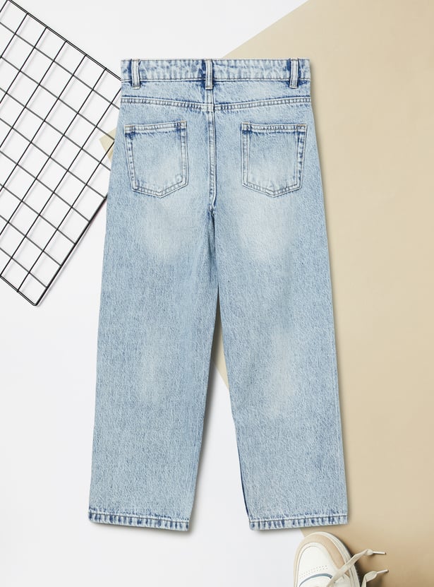 Boys Printed Loose Fit Jeans