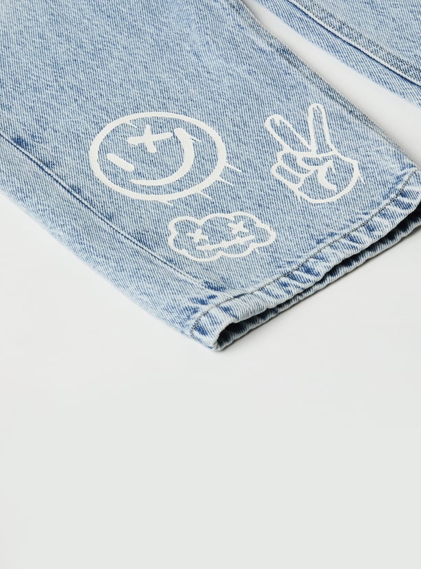 Boys Printed Loose Fit Jeans