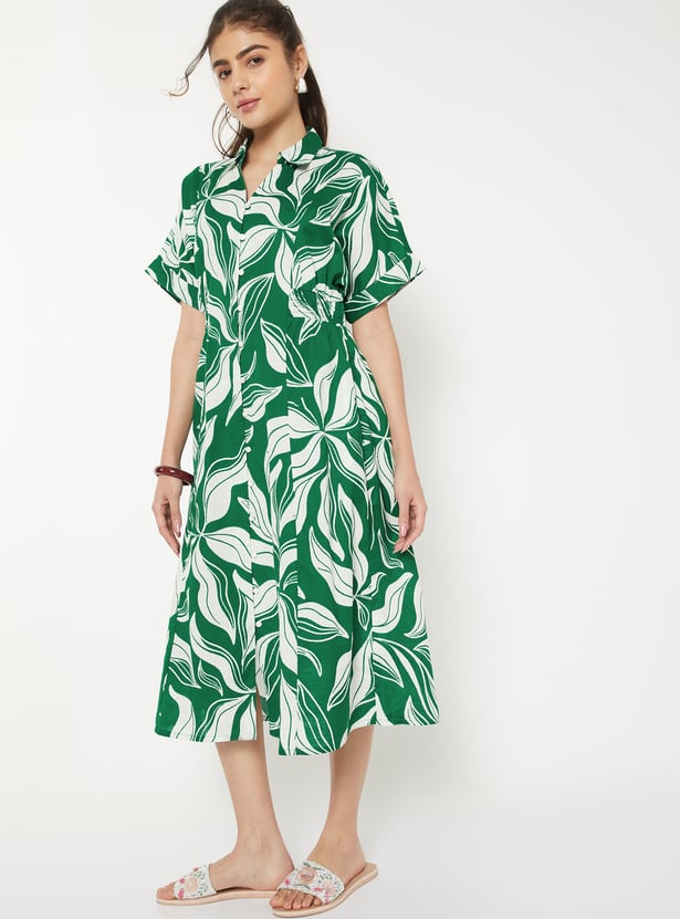 Women Printed Shirt Dress