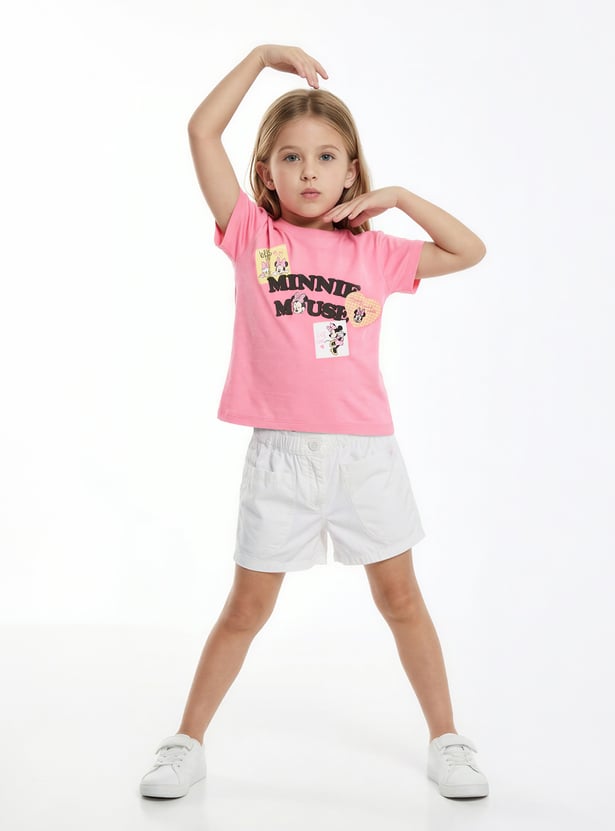 Girls Minnie Print T-shirt