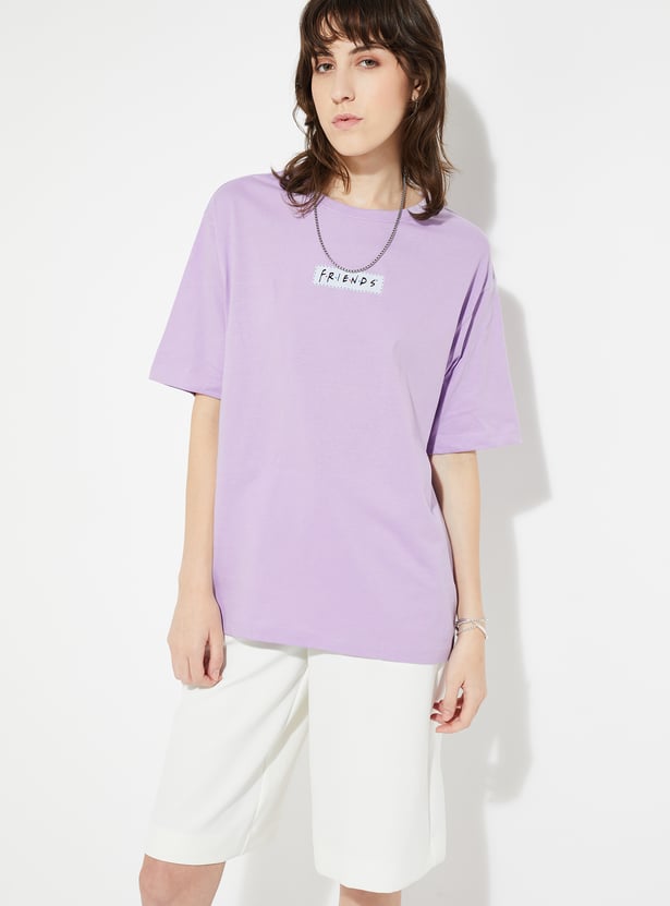 URB_N Women Friends Print Oversized T-shirt