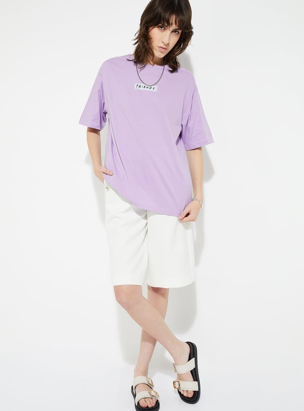 URB_N Women Friends Print Oversized T-shirt