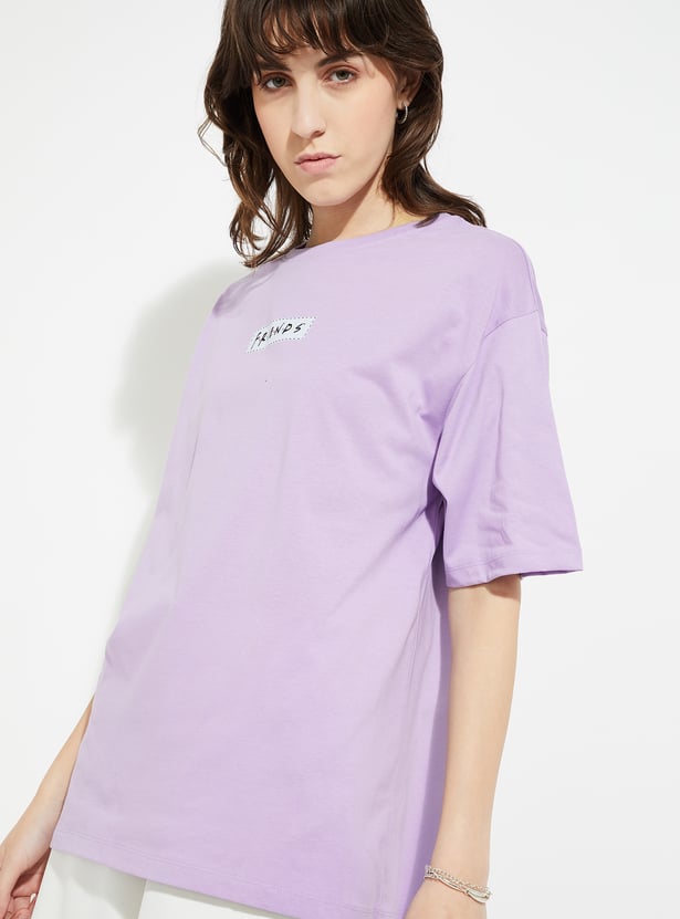 URB_N Women Friends Print Oversized T-shirt