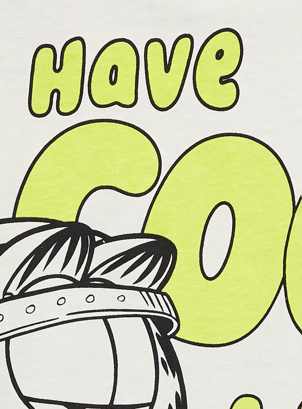 URB_N Women Garfield Print Oversized T-shirt