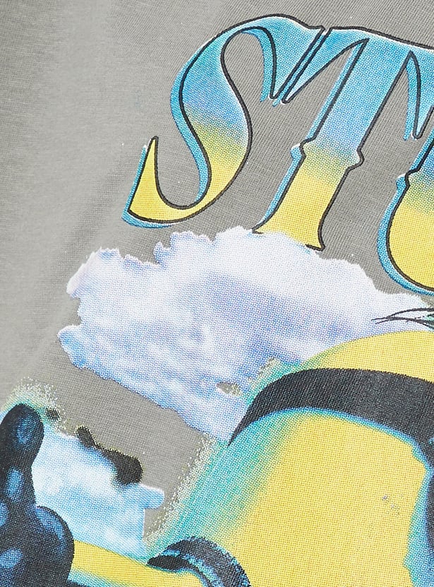 URB_N Women Minion Print Oversized T-shirt