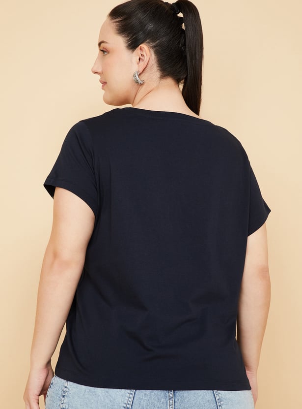 Women's Embroidered Relaxed Fit T-shirt