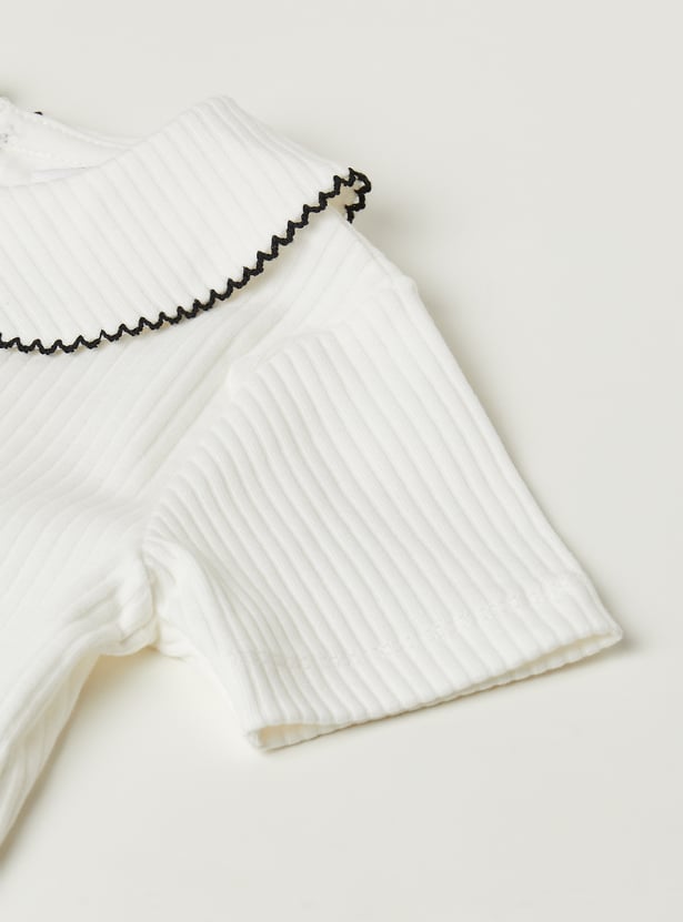 Girls Embroidered Ribbed Top