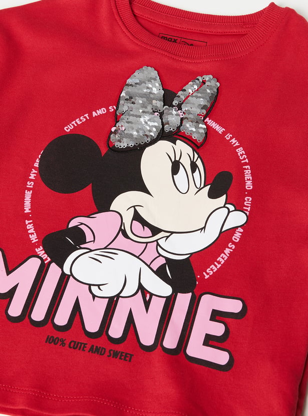 Girls Minnie Mouse Embellished T-shirt