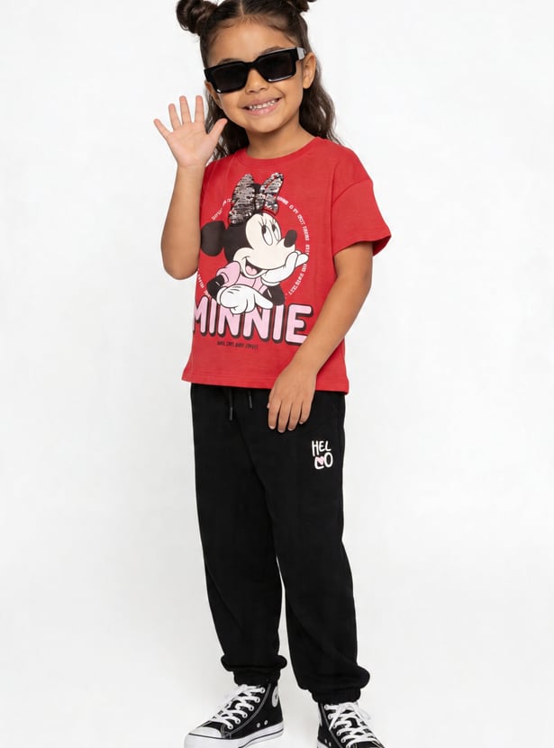Girls Minnie Mouse Embellished T-shirt