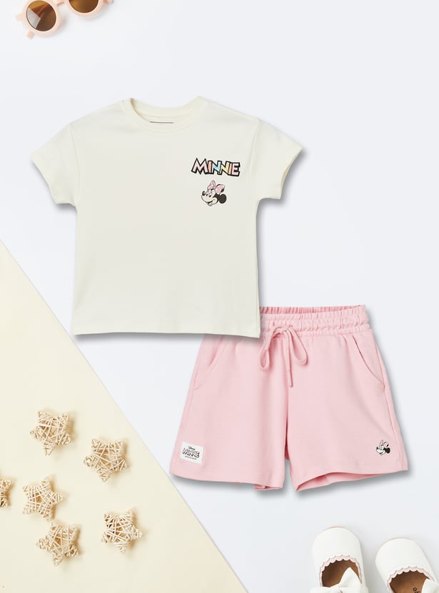 Girls Minnie Mouse Shorts Set