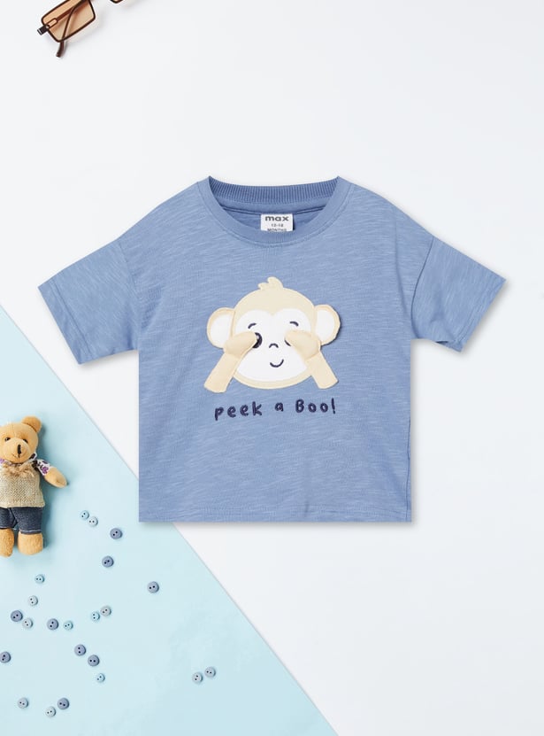 Boys Monkey Applique T-Shirt & Shorts Set
