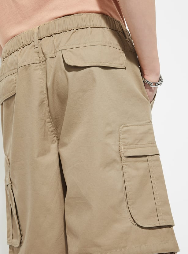 URB_N Men Solid Cargo Shorts