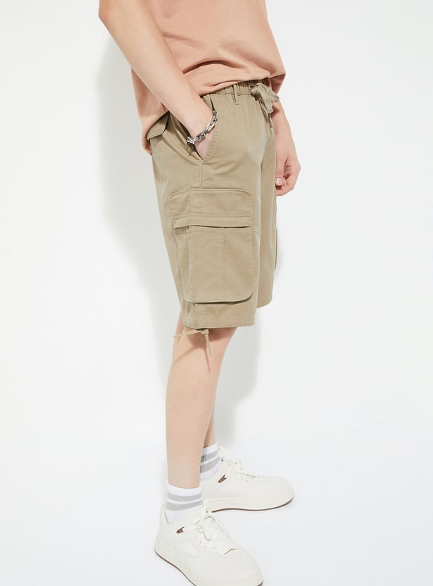 URB_N Men Solid Cargo Shorts