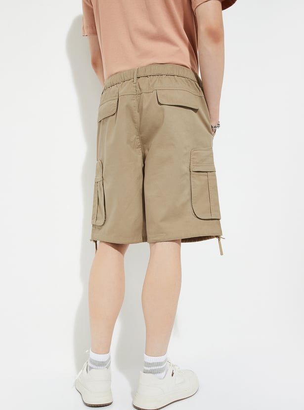 URB_N Men Solid Cargo Shorts