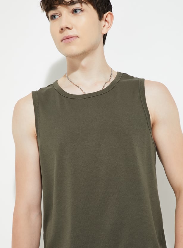 URB_N Men Oversized Ribbed Sleeveless T-shirt