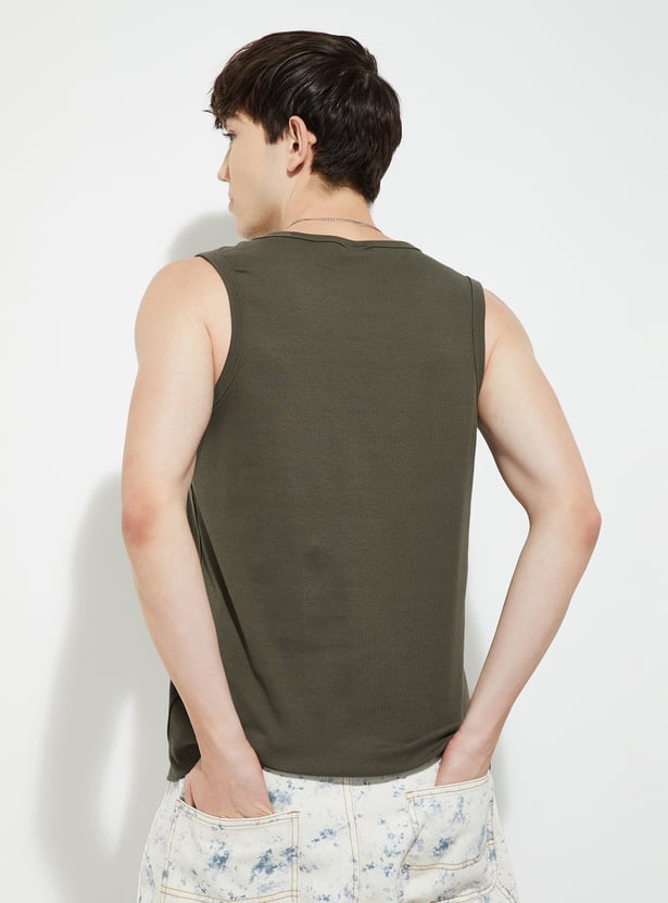 URB_N Men Oversized Ribbed Sleeveless T-shirt