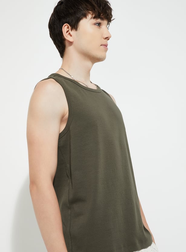 URB_N Men Oversized Ribbed Sleeveless T-shirt