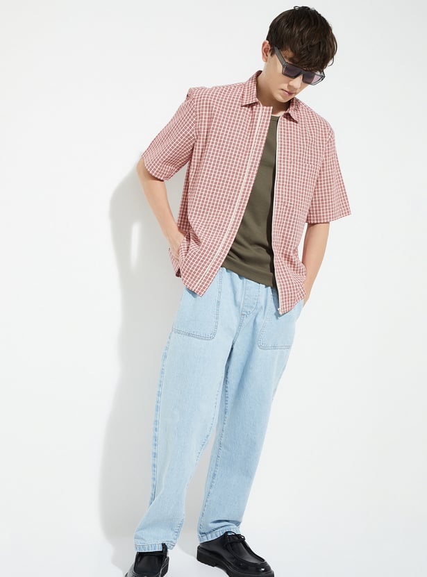 URB_N Men Checked Regular Fit Shirt