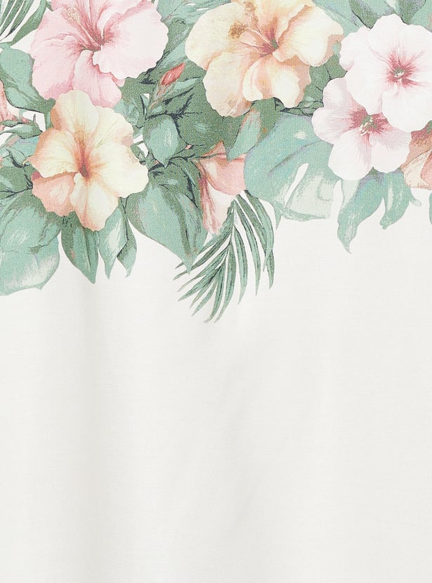 URB_N Men Floral Print Oversized Resort Shirt