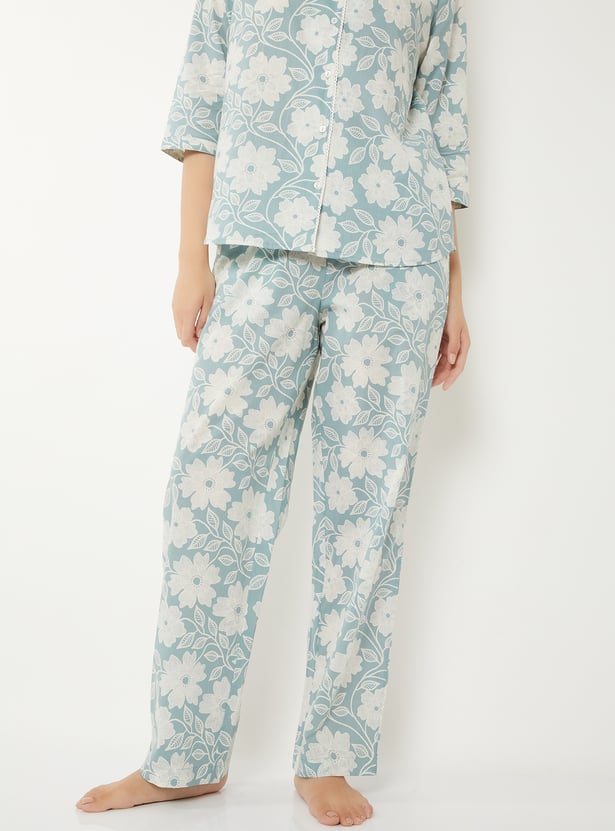 Women Pure Cotton Floral Printed PJ Set