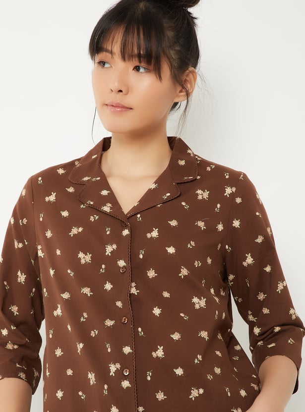 Women Pure Cotton Floral Printed PJ Set