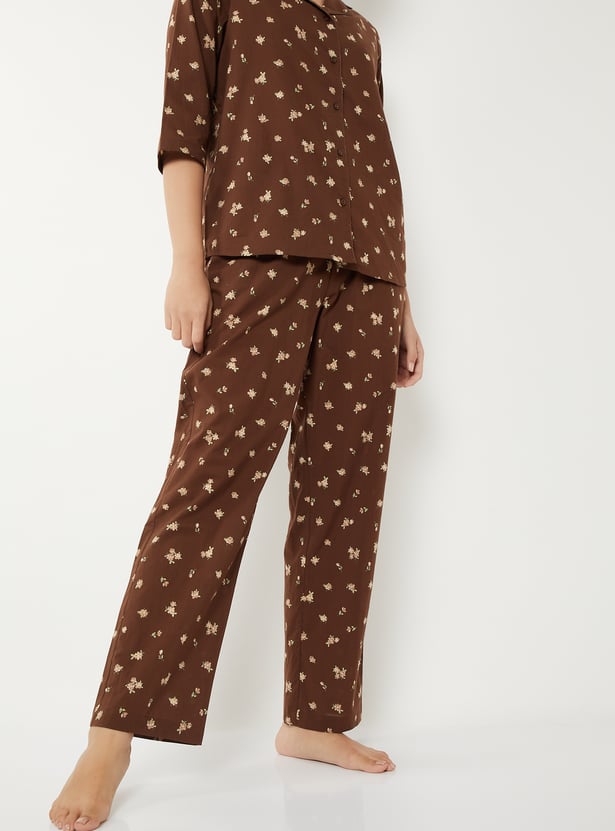 Women Pure Cotton Floral Printed PJ Set