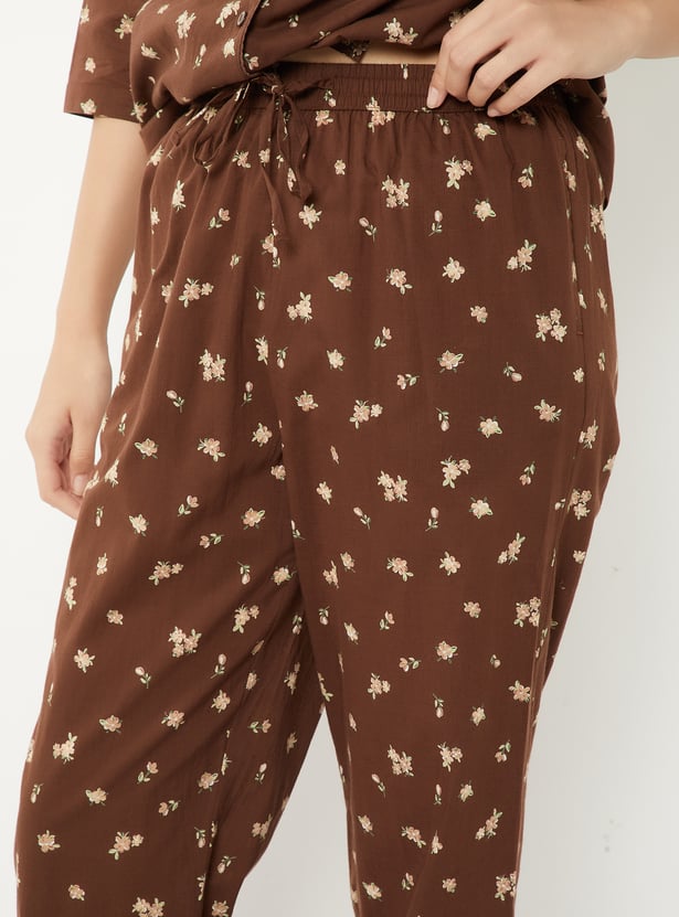 Women Pure Cotton Floral Printed PJ Set