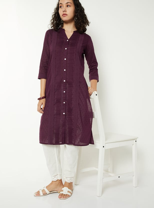 Women Pintuck Straight Kurta