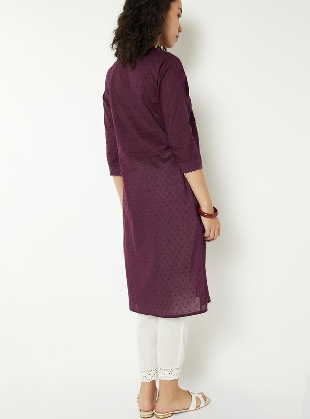 Women Pintuck Straight Kurta