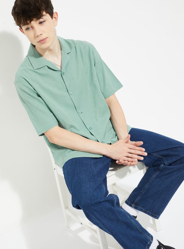 URB_N Men Embroidered Shirt