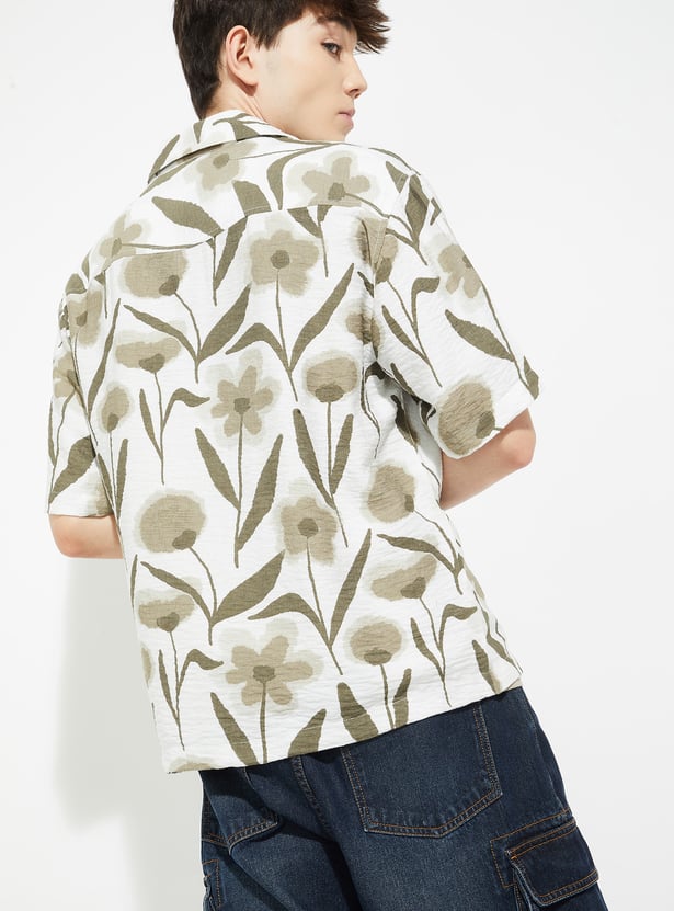 URB_N Men Floral Printed Resort Shirt