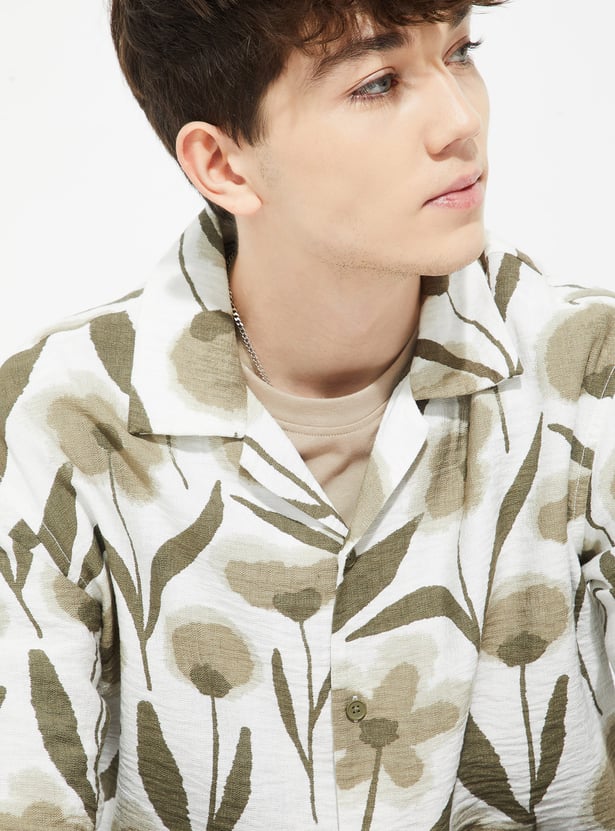 URB_N Men Floral Printed Resort Shirt