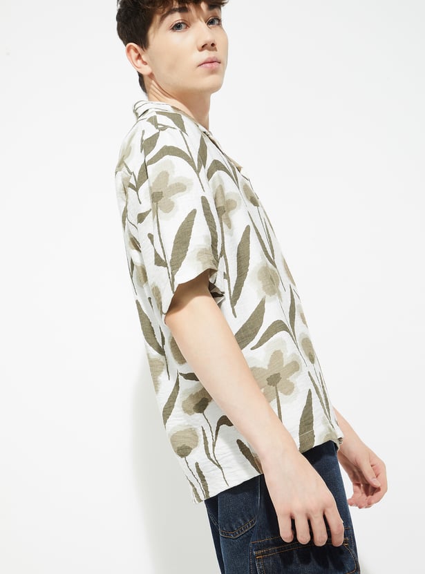 URB_N Men Floral Printed Resort Shirt