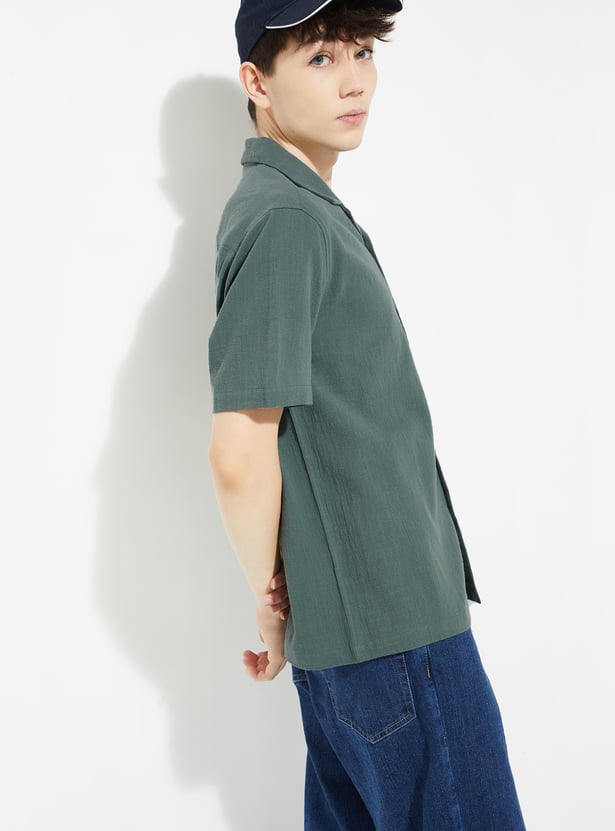 URB_N Men Solid Resort Shirt