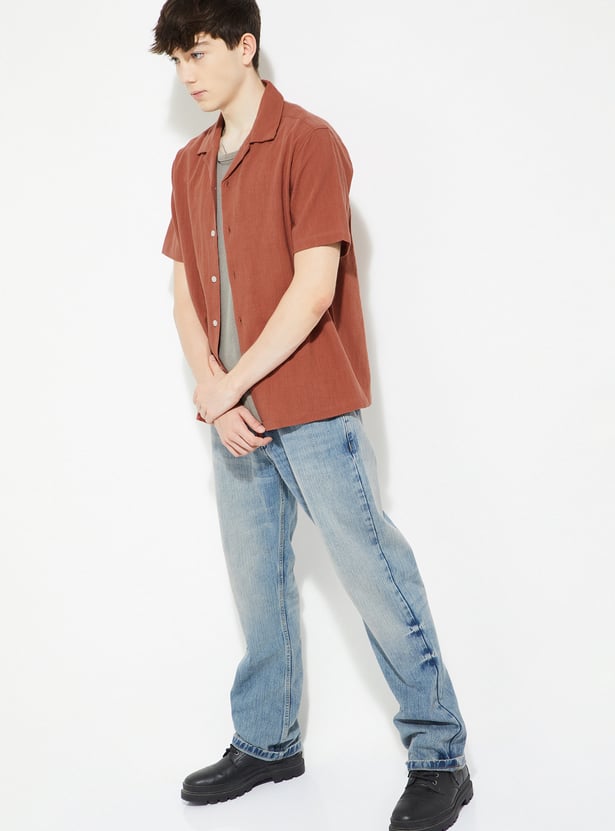 URB_N Men Solid Resort Shirt