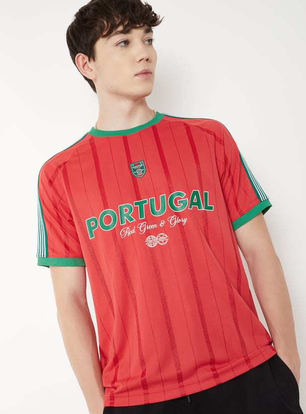 Men Striped Sports T-shirt