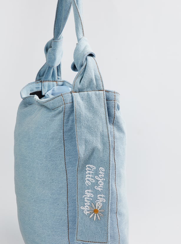 Women Washed Denim Shoulder Bag