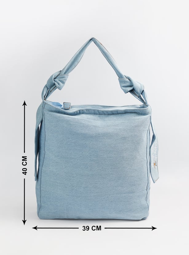 Women Washed Denim Shoulder Bag