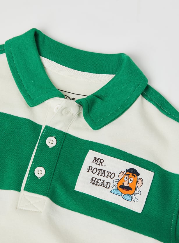 Boys Striped Mr. Potato Head Polo T-shirt