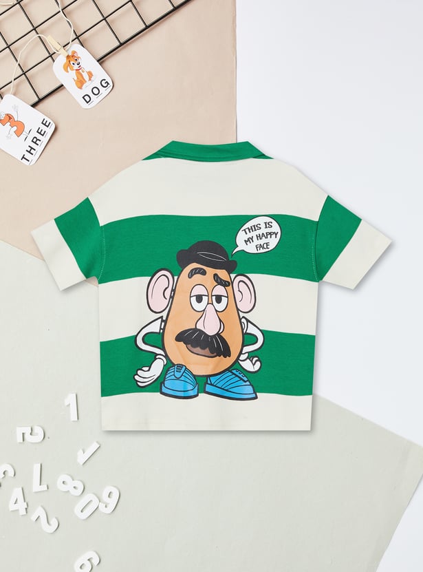 Boys Striped Mr. Potato Head Polo T-shirt