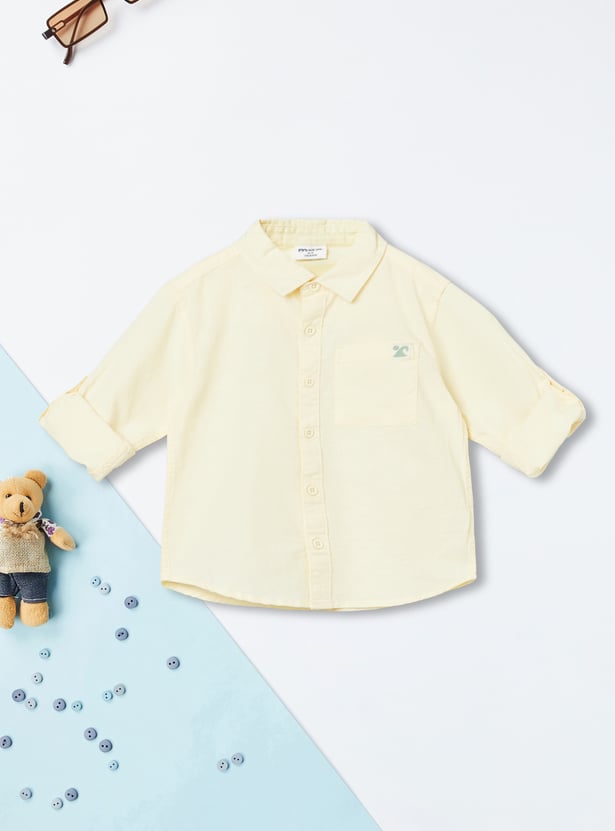 Boys Solid Regular Fit Shirt