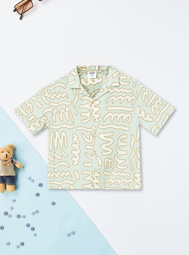 Boys Printed Regular Fit Resort Shirt