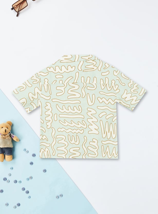 Boys Printed Regular Fit Resort Shirt
