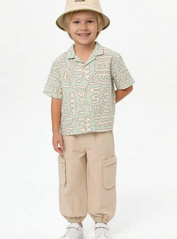 Boys Printed Regular Fit Resort Shirt