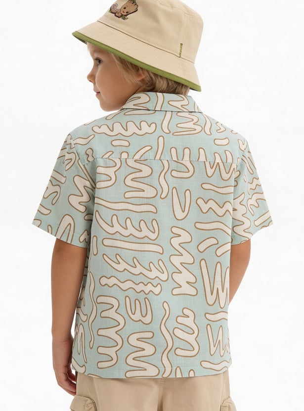Boys Printed Regular Fit Resort Shirt