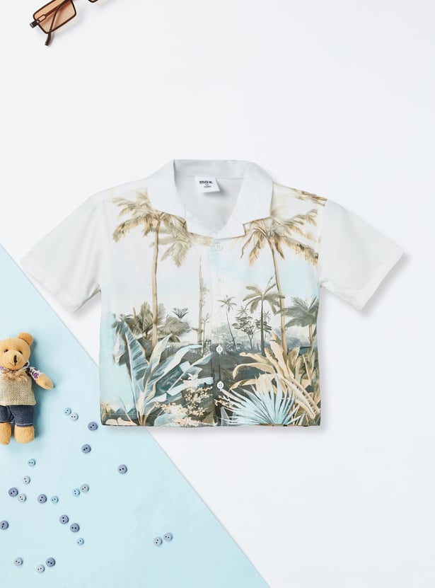 Boys Tropical Printed Resort Shirt