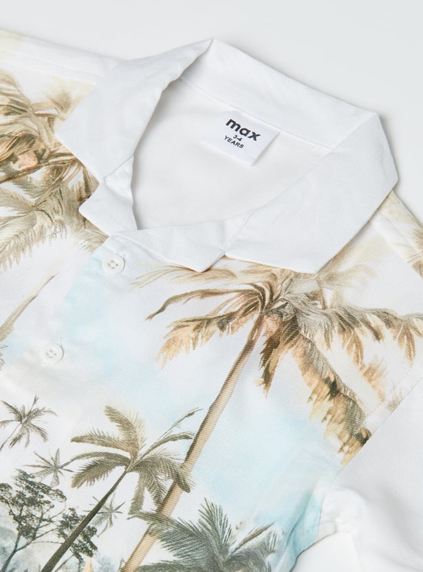 Boys Tropical Printed Resort Shirt