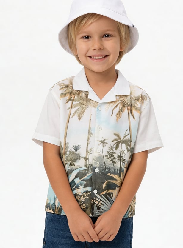 Boys Tropical Printed Resort Shirt