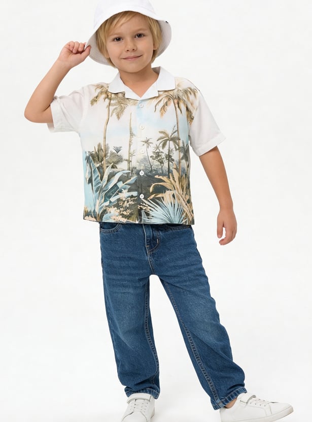 Boys Tropical Printed Resort Shirt