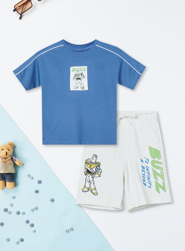 Boys Buzz Lightyear Printed Shorts Set